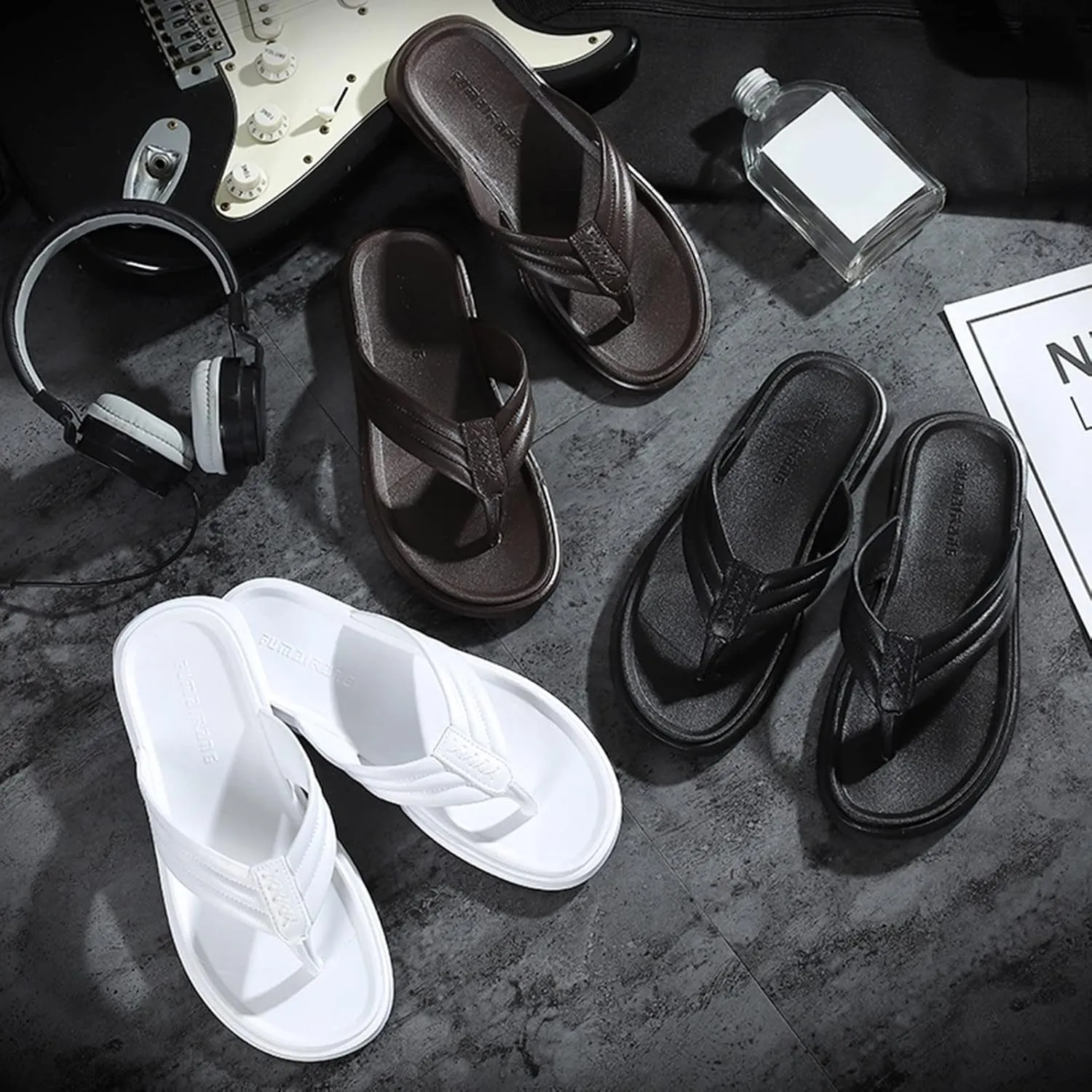 Arch Support Mens Sandals Men Shoes Fashion Beach Flip Flops Flat Toe Sandwich Beach Flip Flops for Men