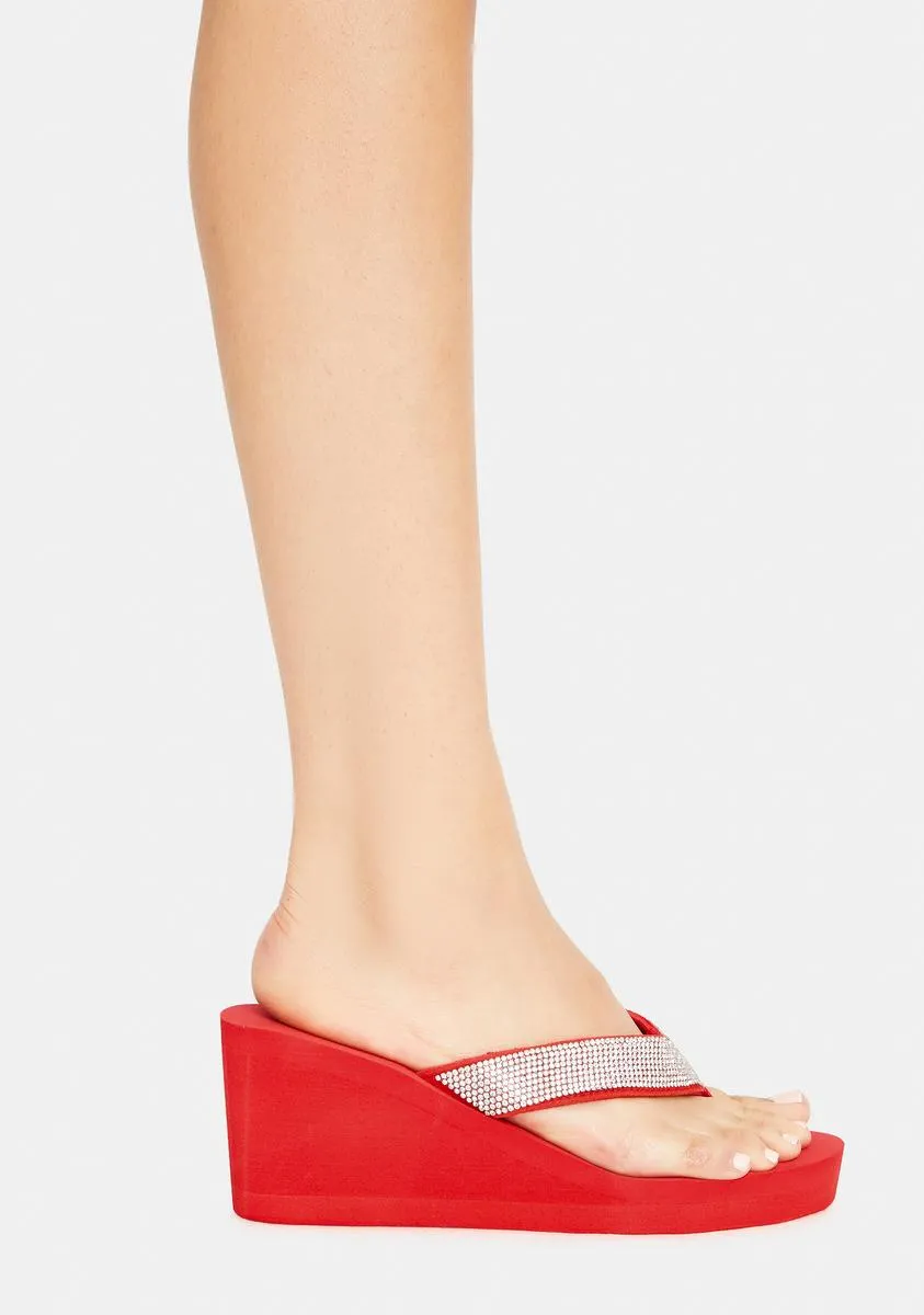 Burn Hello Hello Wedge Thong Sandals