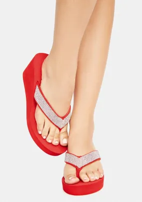 Burn Hello Hello Wedge Thong Sandals