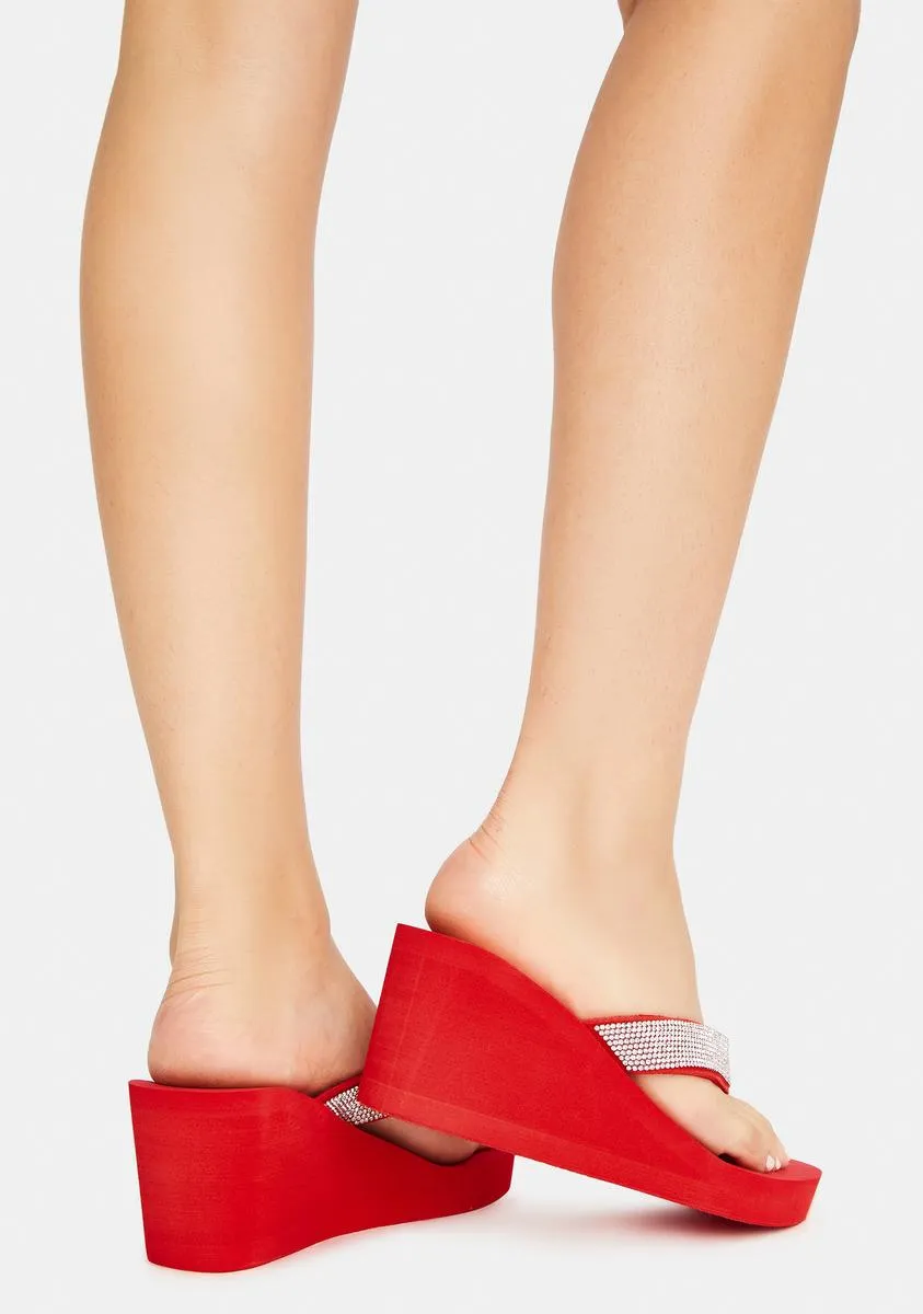 Burn Hello Hello Wedge Thong Sandals