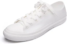DKSUKO Women's Rain Boots Waterproof High Top Rain Shoes with Lace Up Anti-Slip Garden Shoes