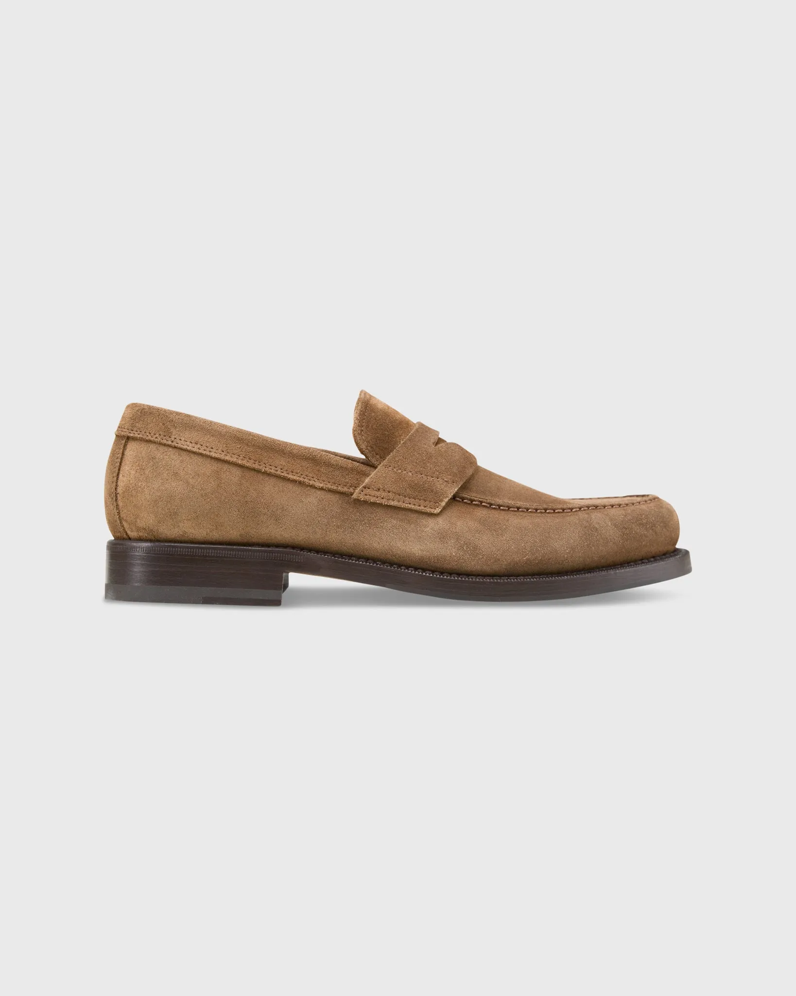 Italian Penny Loafer in Cigar Suede
