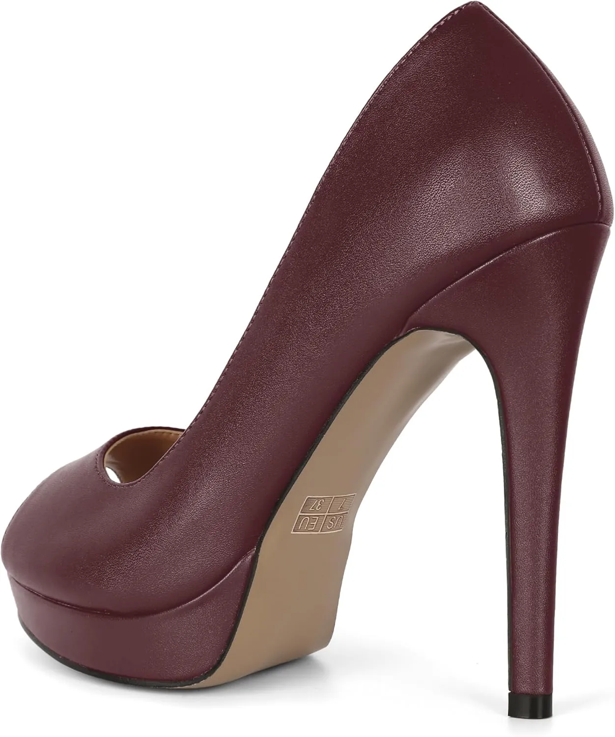Joseywade Platform High Heels for Women Peep Toe Thin Sky High Heel Pumps Stiletto Heel Slip On 5 Inch Party Dress Shoes for Work Casual Daily Life Party Dress