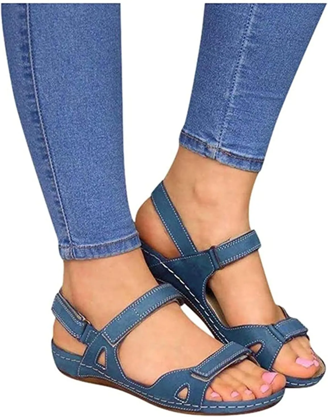 Lausiuoe Orthopedic Sandals For Women Elegant Comfortable Dressy Casual Summer Arch Support Orthotic Slides Walking Shoes