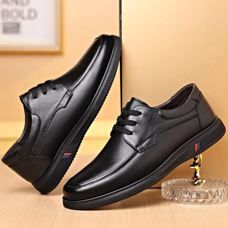 Men's Leather British Style Lace Up Wing Tip Dress Shoe Genuine Derby Fashion Formal Tuxedo Walking Shoes