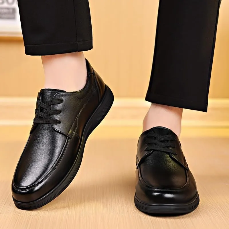 Men's Leather British Style Lace Up Wing Tip Dress Shoe Genuine Derby Fashion Formal Tuxedo Walking Shoes