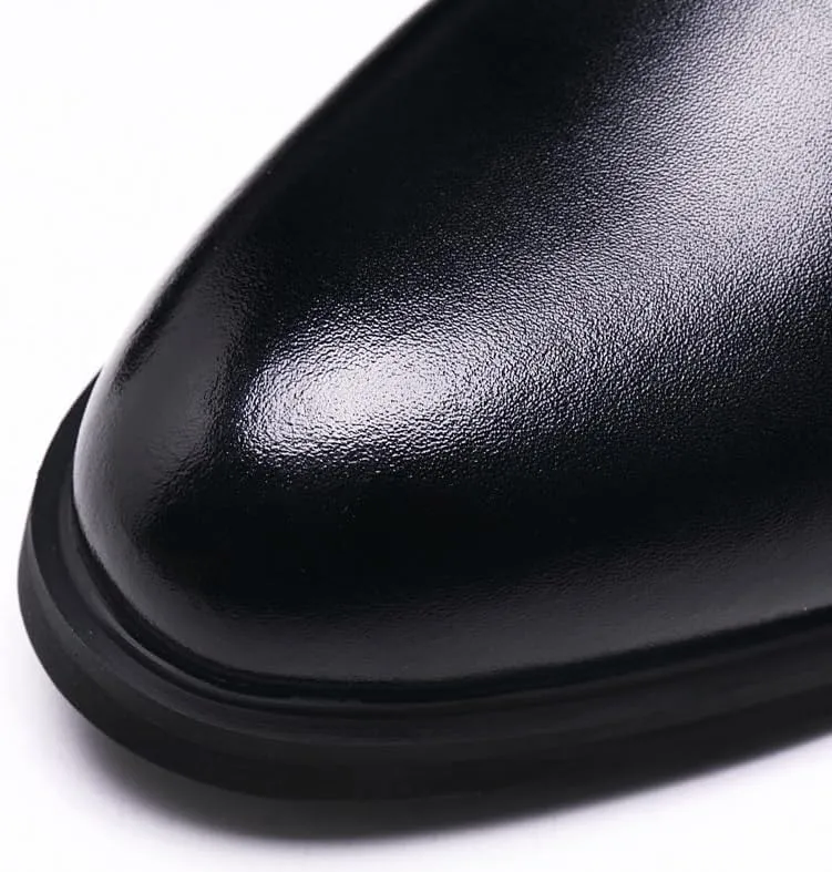 Men's Patent Leather Dress Shoes Casual Formal Business Non-Slip Oxford Height Increasing Softsole WalkingTuxedo Shoes for Men