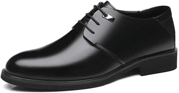 Men's Patent Leather Dress Shoes Casual Formal Business Non-Slip Oxford Height Increasing Softsole WalkingTuxedo Shoes for Men
