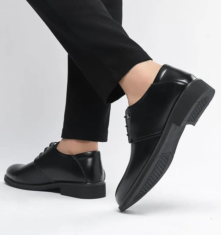 Men's Patent Leather Dress Shoes Casual Formal Business Non-Slip Oxford Height Increasing Softsole WalkingTuxedo Shoes for Men