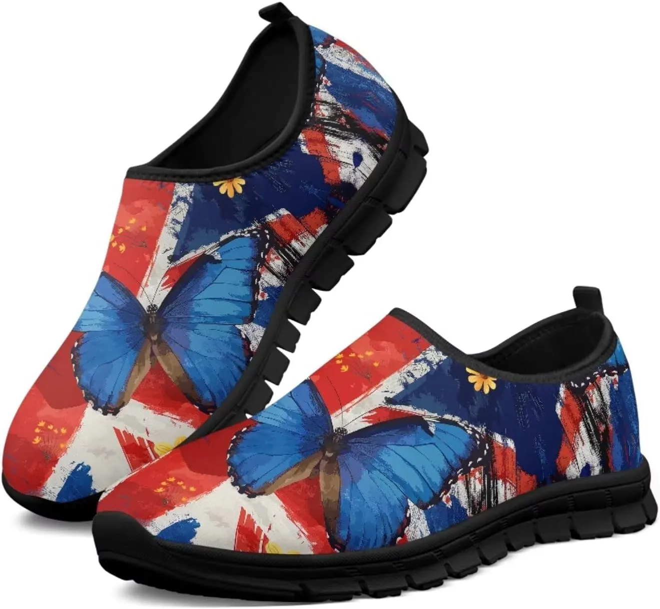 Mens Slip on Shoes Casual Loafers Running Sneakers Slip on Walking Sneakers with Black EVA Sole