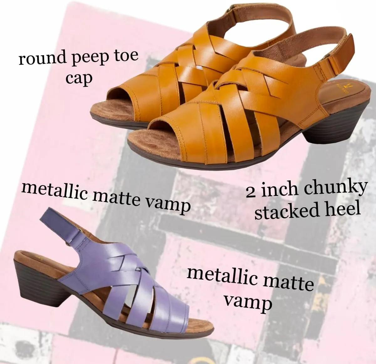 MOOMMO Women Chunky Stacked Heel Booties Sandals Open Round Toe Cutout Ankle Boots Backless Mid Block Heels Caged Sandals Matte Strappy Peep Toe Summer Shoes Hook Loop Slingback Pumps Retro 4-11 M US