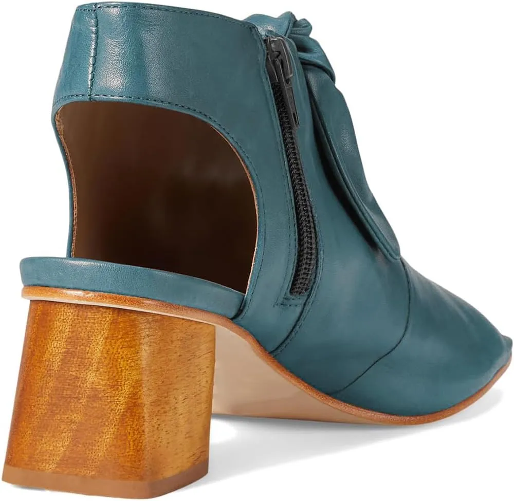 MOOMMO Women Heeled Sandals with Bow Open Toe Low Chunky Block Heel Sandal Booties Cutout 2" Heels Backless Slingback Dress Shoes Peep Toe Back Zipper Suede Sandal Dressy Summer Beach Casual 4-13 M US