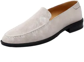 Santimon Men's Leather Fashion Loafers Low Heel Dress Formal Casual Moccasin Loafer Shoes for Men
