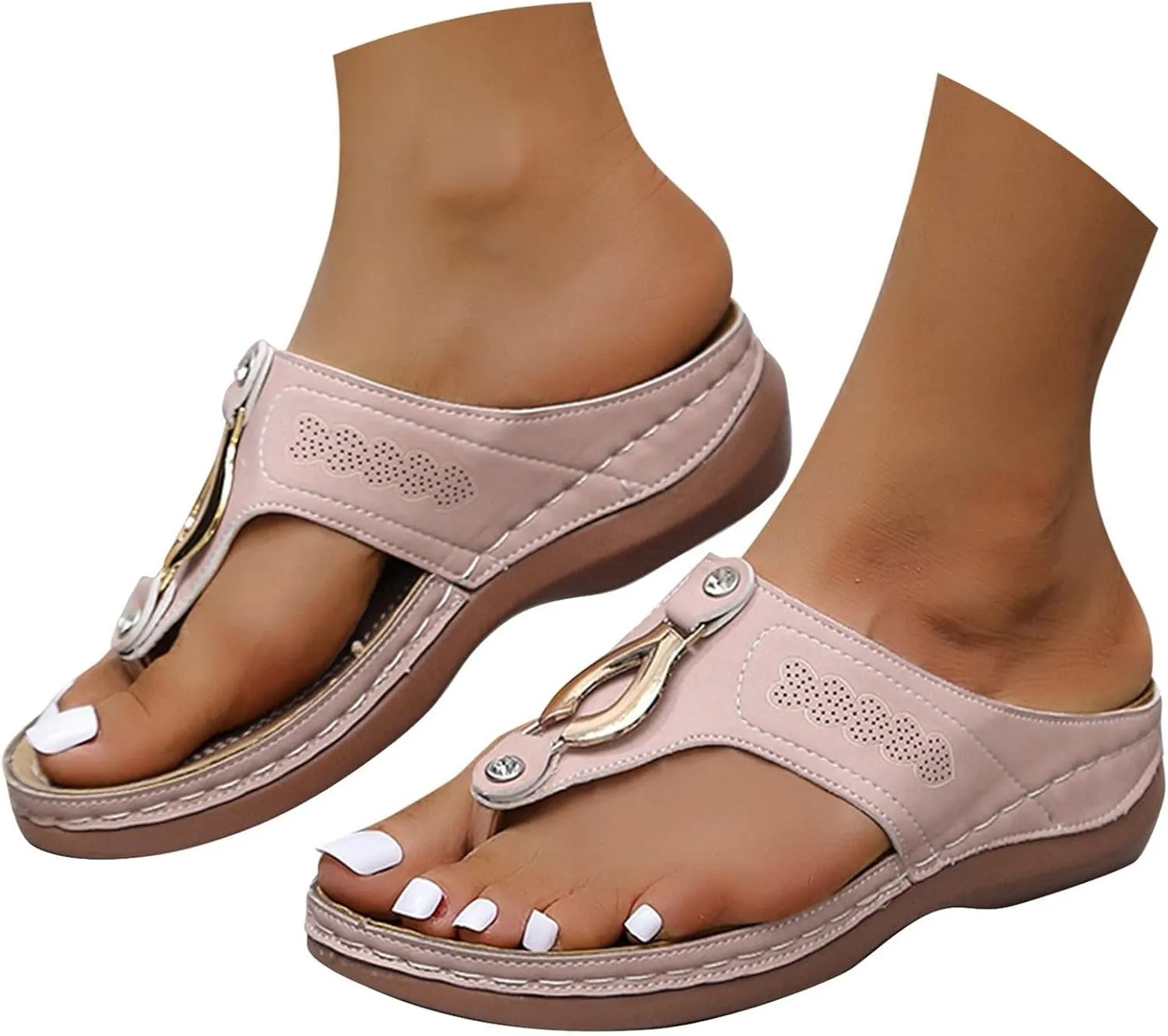 Womens Sandals Dressy Arch Support Wedge Slippers For Woman Indoor Soft Cushion Flip Flops Women Slide House Slides