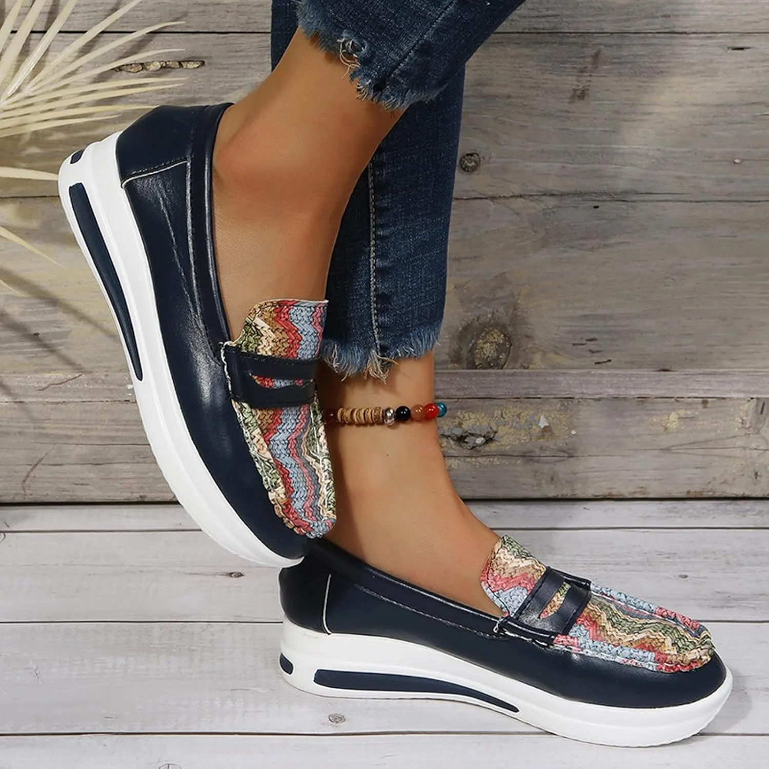 Womens Sandals Dressy Closed Toe Sandals Women Platform Loafer Flat Wedge Sandals Women Loafer Shoes For Daily Work