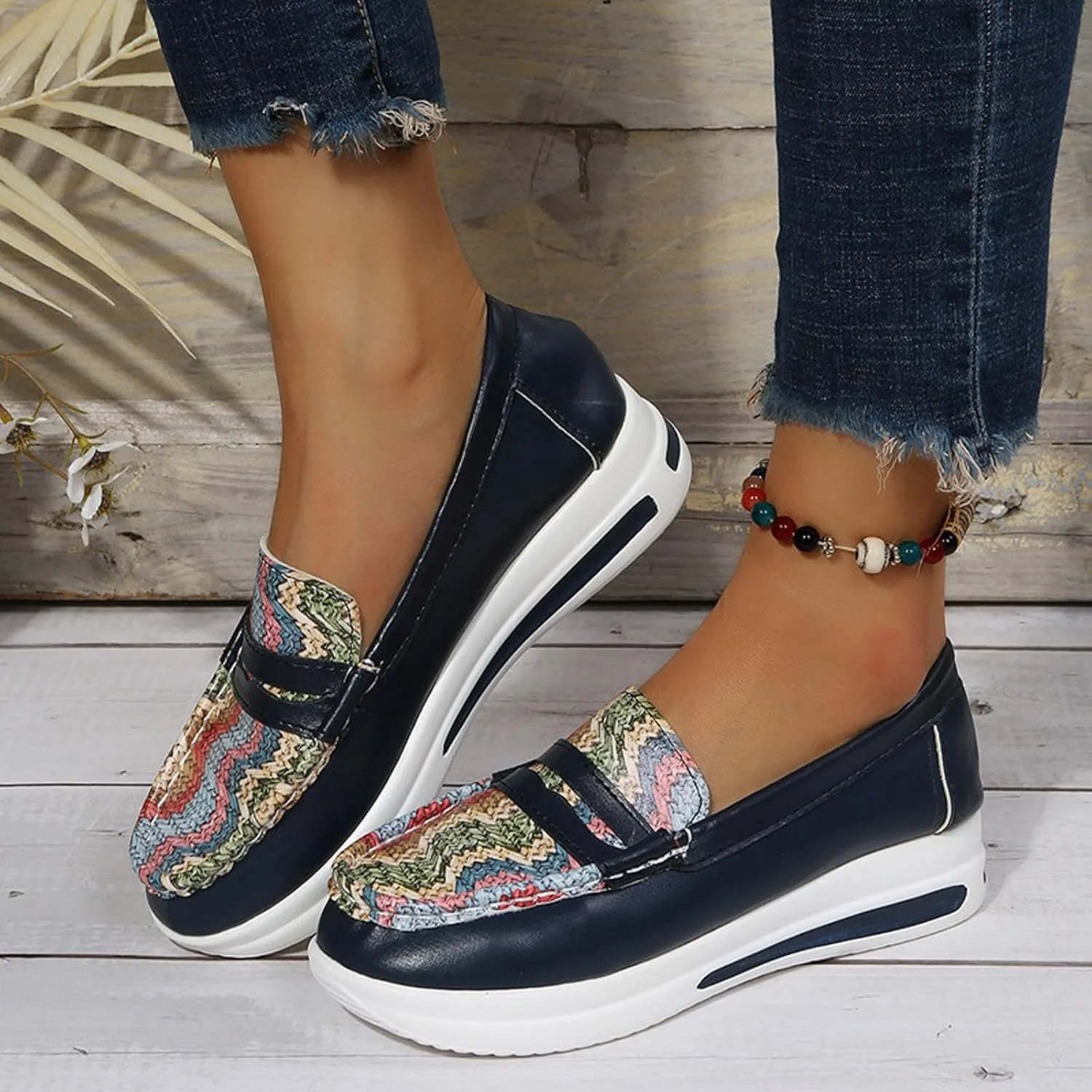 Womens Sandals Dressy Closed Toe Sandals Women Platform Loafer Flat Wedge Sandals Women Loafer Shoes For Daily Work